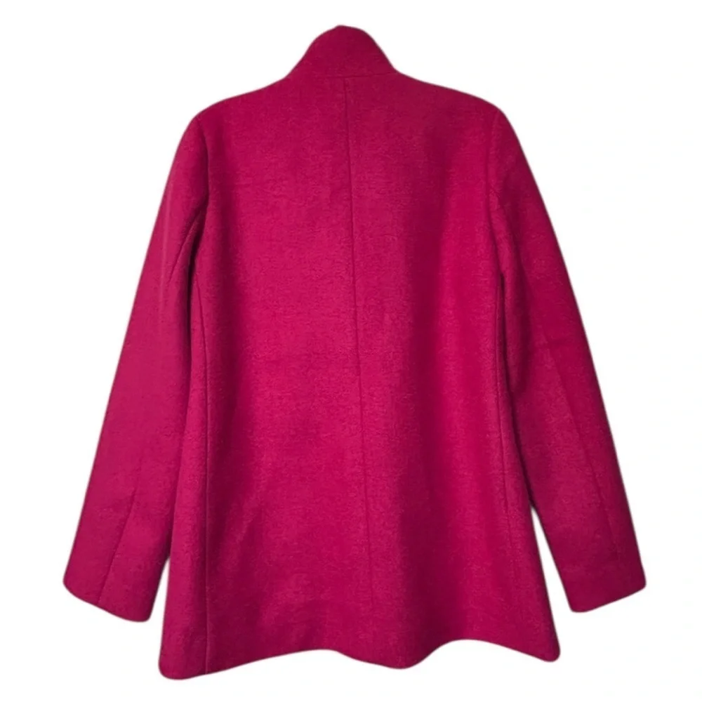 NWOT J. Crew wool blend pea coat in neon plum - Picture 5 of 9